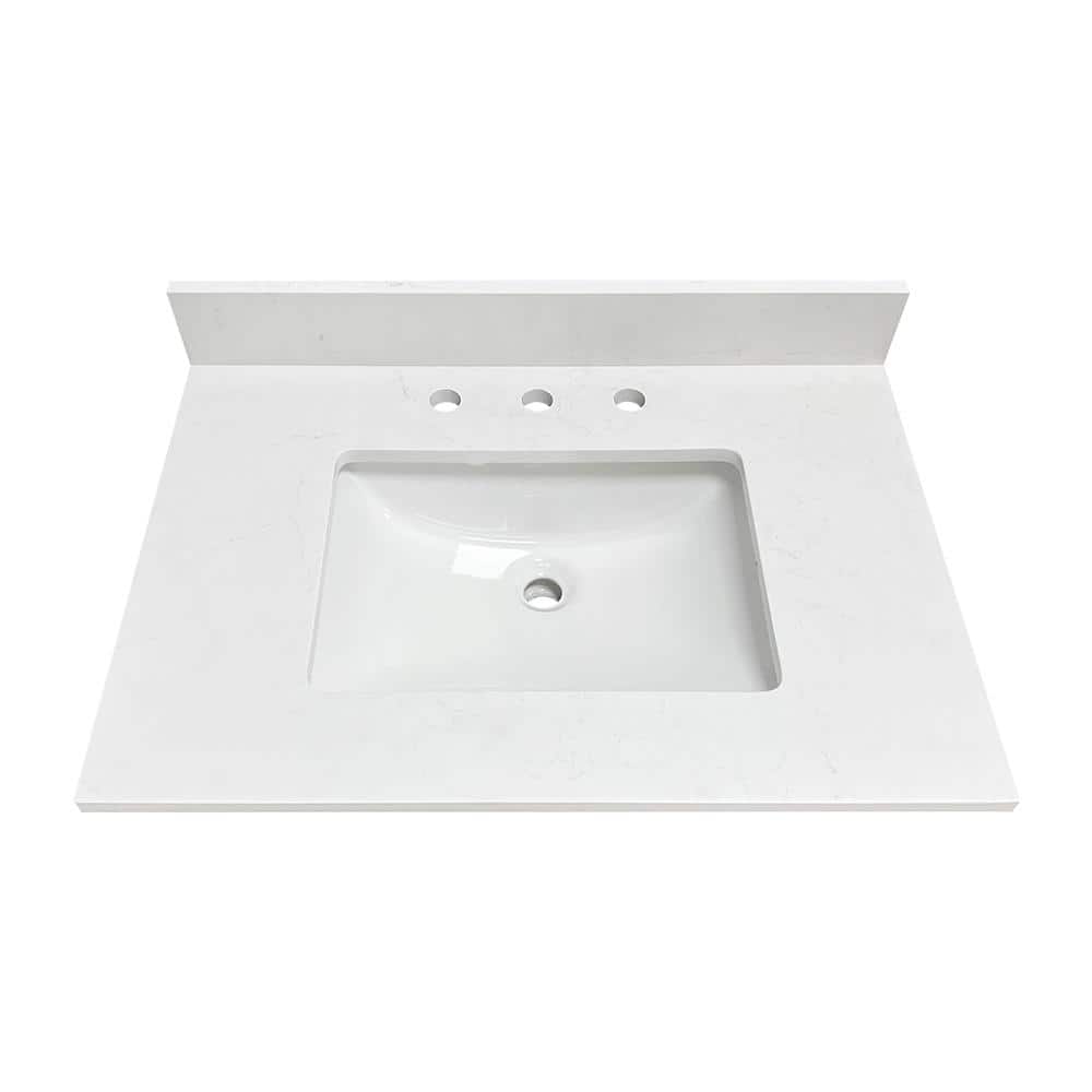 Bianco Bella 49'' White Quartz Undermount Single Sink Vanity Top