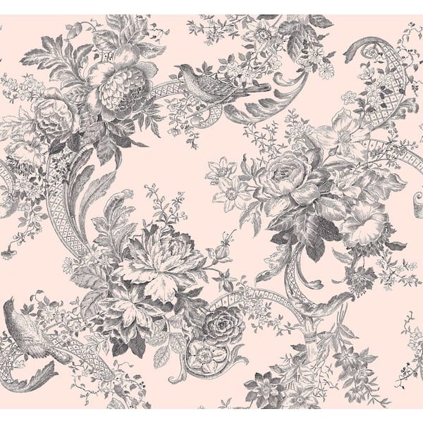 A-Street Prints Carmel Blush Baroque Florals Wallpaper Sample