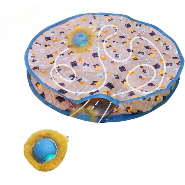 Interactive Cat Toy Ball Fast Rolling Motion Activated Chirping Mouse Catching Game Blue Rechargeable Indoor Play