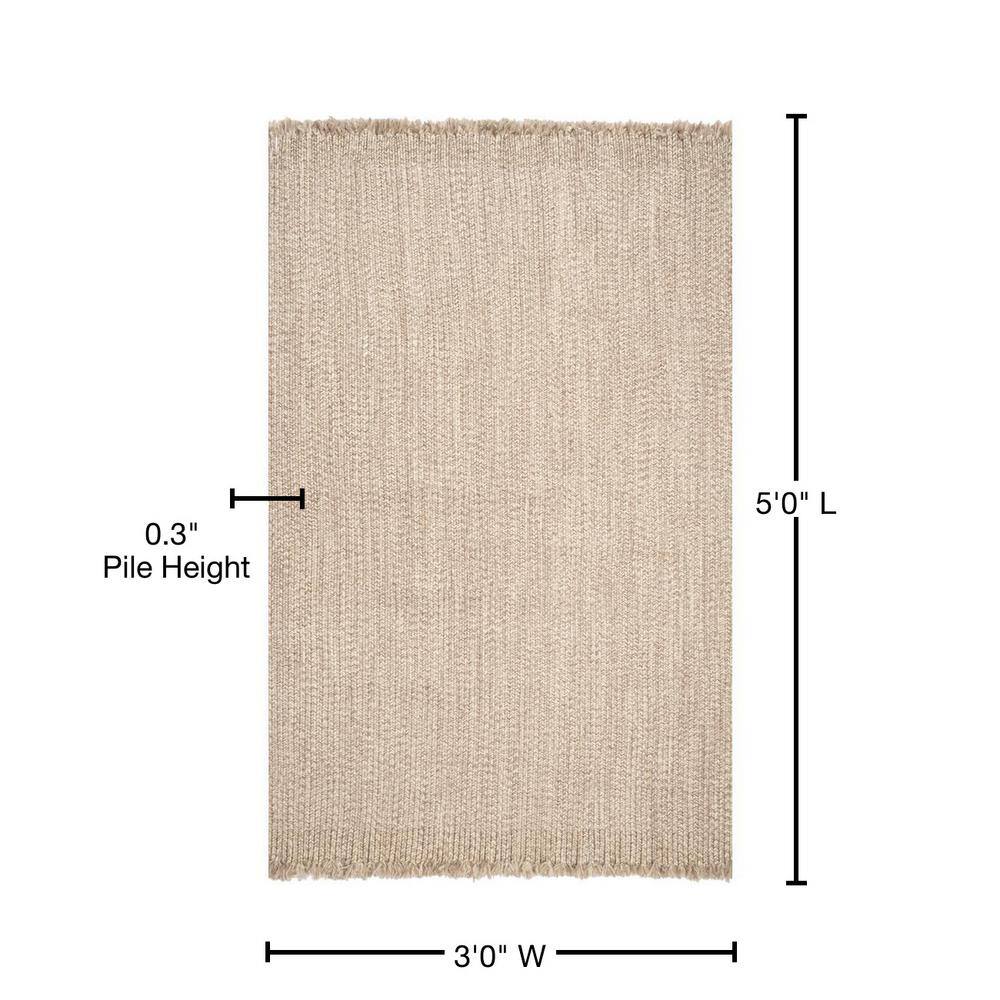 Casual Elegance Braided Tan Synthetic 3' x 5' Indoor/Outdoor Rug