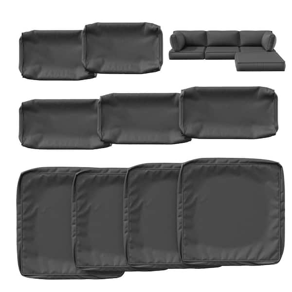 Kimunuk 9-Piece 25.6 in. Outdoor Cushion Covers Grey