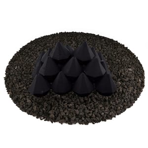 3 in. Ceramic Fire Diamonds in Black Other Fire Pit and Fireplace Outdoor Heating Accessory (20-Pack)