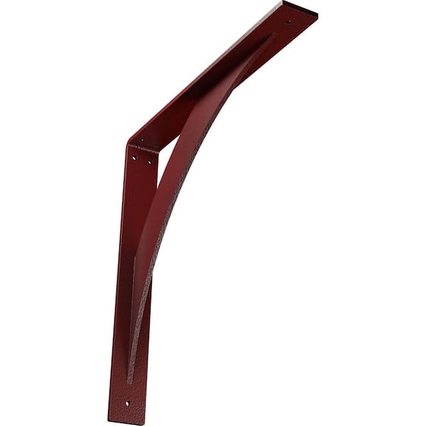 Ekena Millwork 2 in. x 16 in. x 16 in. Steel Hammered Bright Red Legacy Bracket