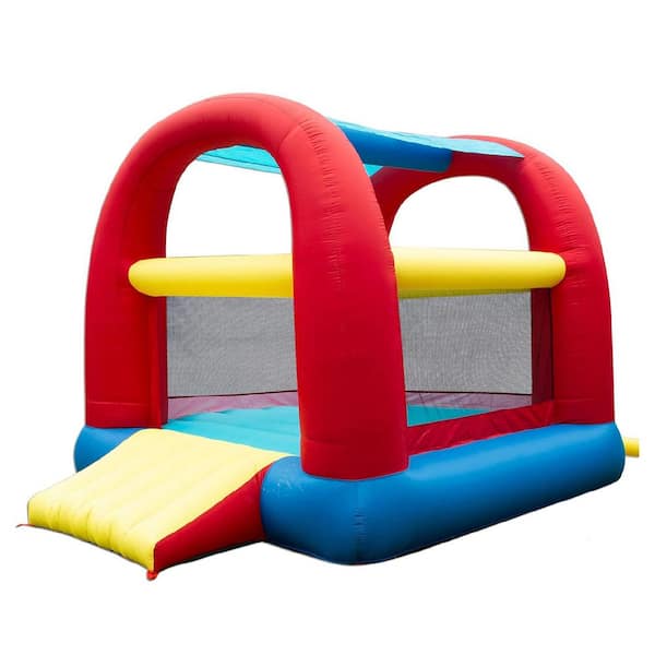 BANZAI Canopy Bouncer PVC Inflatable Slide and Shaded Backyard Bounce House, Multi-Color