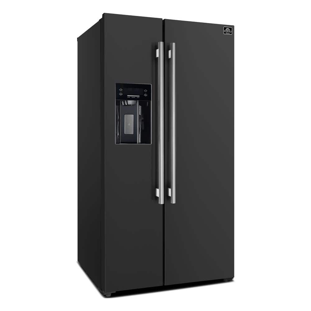 Espresso Salerno 36 in. Side-by-Side Black Refrigerator 20 cu.ft