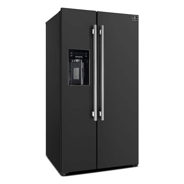 Forno Espresso Salerno 36 in. Side-by-Side Black Refrigerator 20 cu.ft