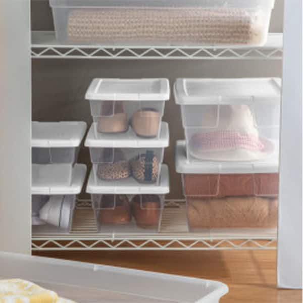 Sterilite 6 Qt. Clear Stacking Closet Storage Bin Container with Lid  (108-Pack) 108 x 16428012 - The Home Depot