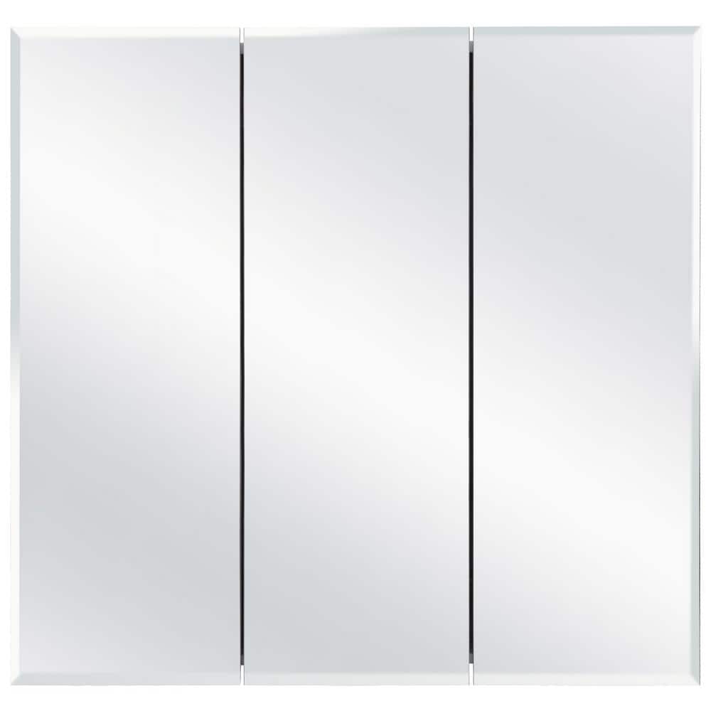 Cyprus 30.4" Frameless Tri-View Medicine Cabinet with Mirrored Doors