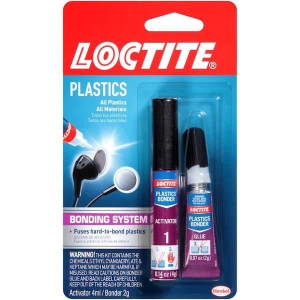 Loctite Super Glue  0.21 oz Plastic 2 Part Bonding All Plastic All Materials Clear Tubes (each)