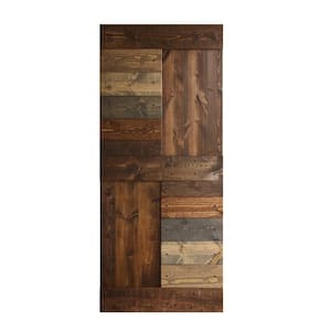 S Series 36 in. x 84 in. Multi Color Finish Knotty Pine Wood Sliding Barn Door Slab