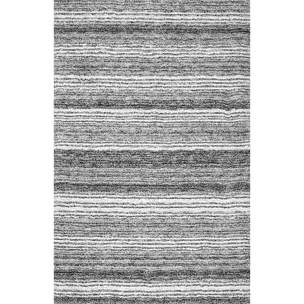 nuLOOM Drey Ombre Shag Gray Multi 10 ft. x 13 ft. Area Rug