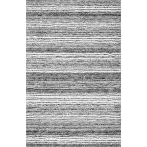 Drey Ombre Shag Gray Multi 5 ft. Round Rug