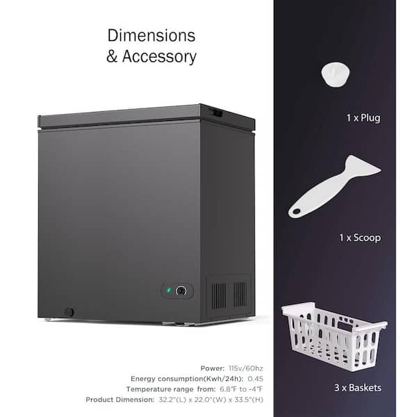 Deeshe 21.77 in. W, 7.0 cu. ft., Manual Defrost Chest