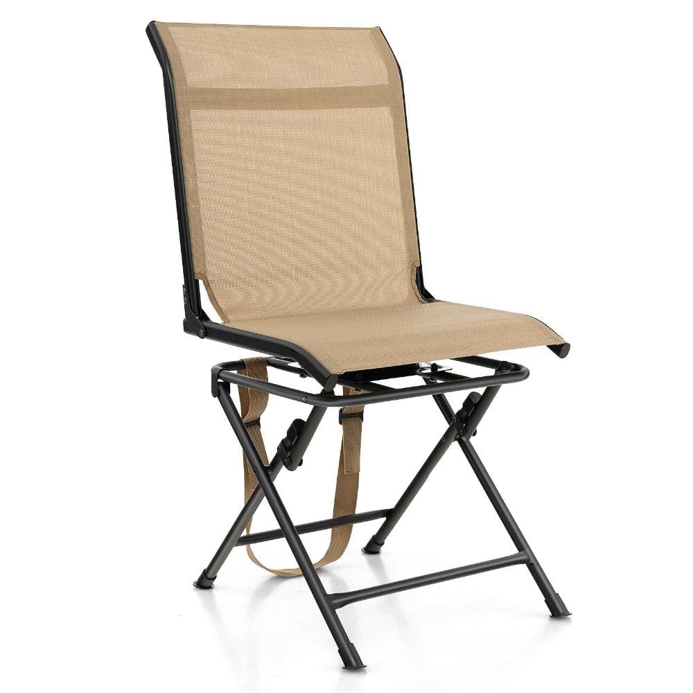 All Weather Foldable 360 Degree Swivel Outdoor Chair with Carry Strap Non Slip Feet - Brown price history on PriceWatchPro