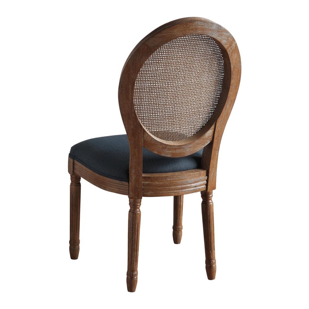 Azure Blue Stella Oval Wood Back Accent Chair