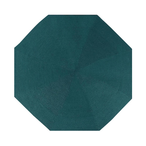 Better Trends Country Braid Collection Hunter Solid 48" Octagonal 100% Polypropylene Reversible Solid Area Rug