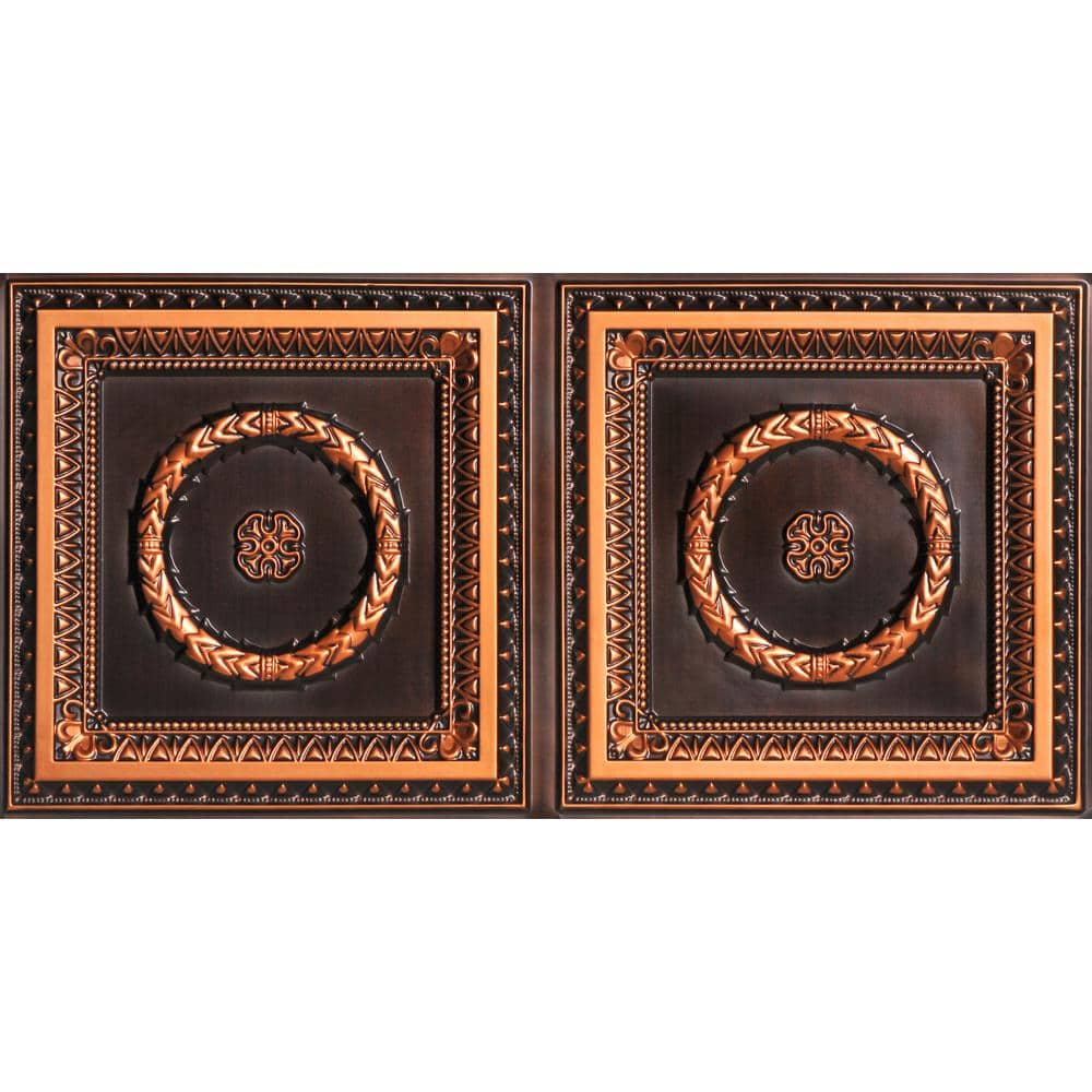 Antique Copper 2' x 4' PVC Faux Tin Ceiling Tile