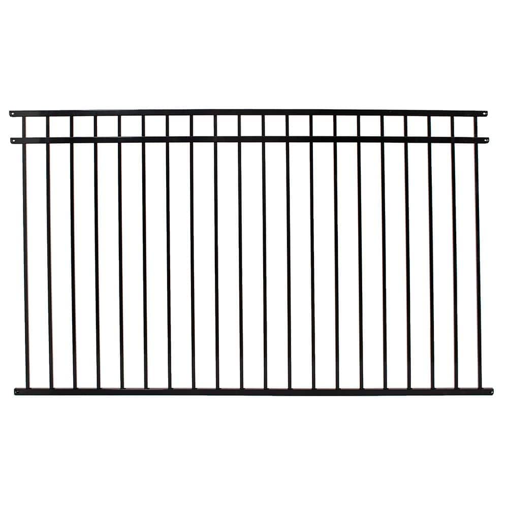Versai 4.5 ft. H x 7.5 ft. W Gloss Black Steel Flat Top and Bottom Design Fence Panel for Pool Application price history on PriceWatchPro
