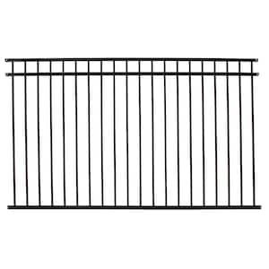 Versai 4.5 ft. H x 7.5 ft. W Gloss Black Steel Flat Top and Bottom Design Fence Panel for Pool Application