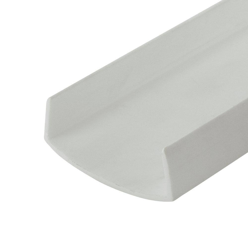 1/2 in. D x 1-1/2 in. W x 72 in. L White Styrene Plastic U-Channel Moulding