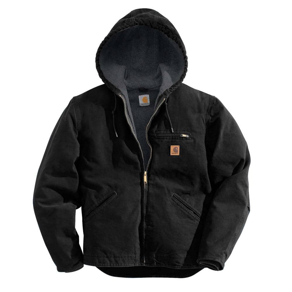 Carhartt Men’s Extra-Large Tall Black Cotton Sierra Jacket Sherpa Lined ...