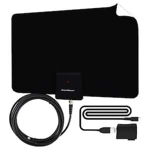 Supreme Amplified Razor 50-Mile HDTV Indoor Flat Leaf Antenna with RG6 Cable