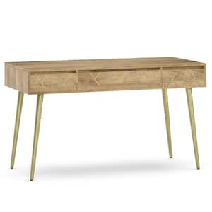 Jager Solid Mango Wood Mid Century Contemporary 54 in. Wide Desk in Natural