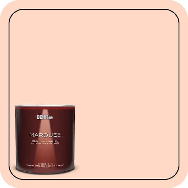 BEHR MARQUEE 1 qt. #230C-2 Shell Coral Matte Interior Paint & Primer