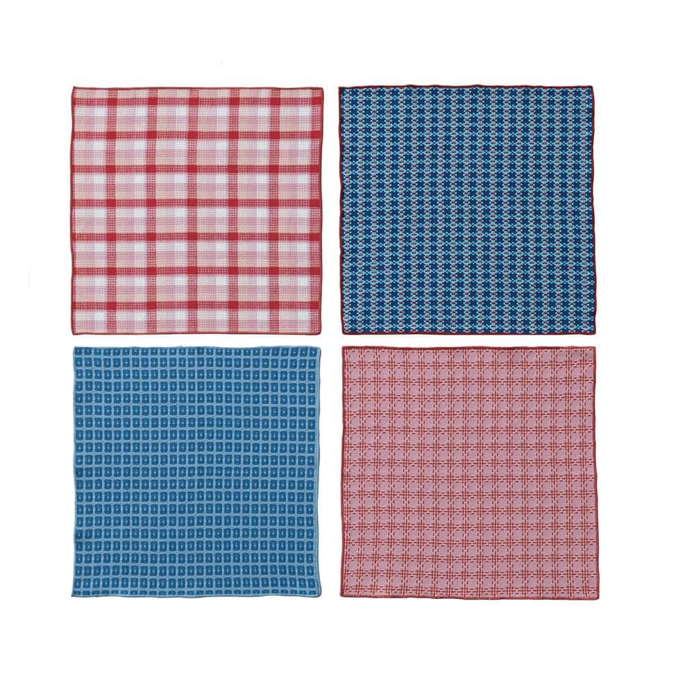 Charming Multicolor Cotton Patterned Napkin Set, 18-inch, 4 Pieces