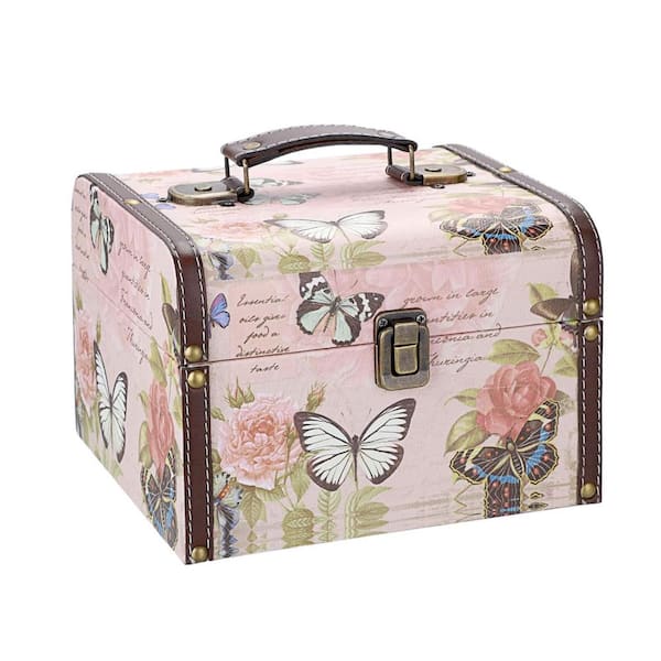 Unbranded Decorative Treasure Jewelry Box Wooden plus PU Leather Storage Box for Jewelry Trinkets