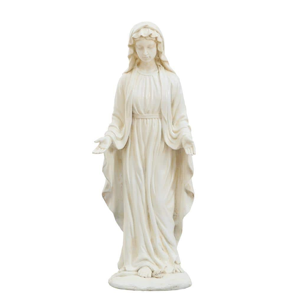 Luxen Home 30.5 in. Ivory MgO Virgin Mary Garden Statue WH004-W - The ...