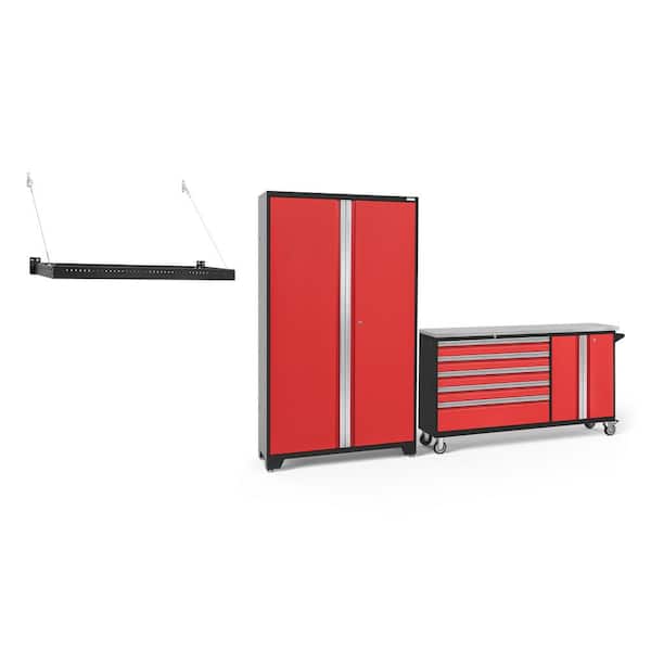 NewAge Products Bold Series 2-Piece 24-Gauge Welded Steel Garage Storage System in Red (104 in. W x 77 in. H x 18 in. D)