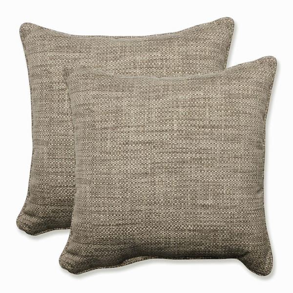 Pillow Perfect Solid Grey Square Outdoor Square Throw Pillow 2-Pack