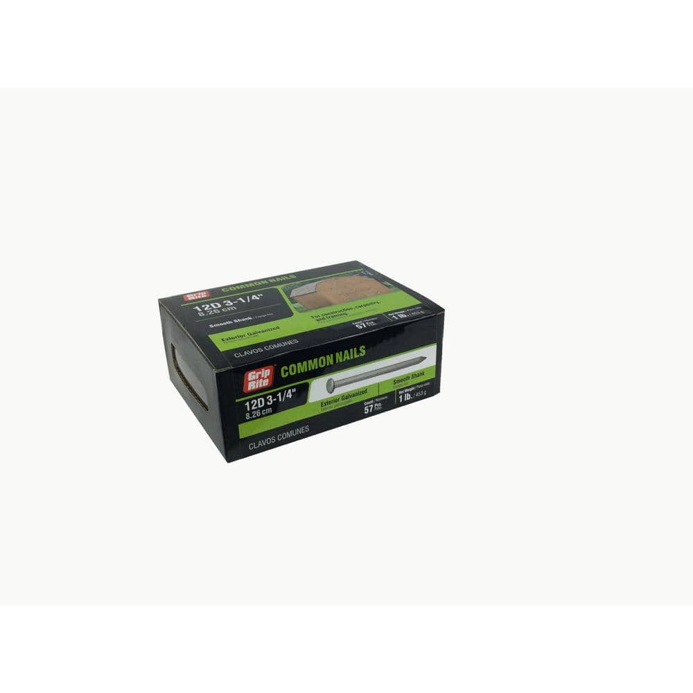 3-1/4 in. x 9-Gauge 12-penny Exterior Galvanized Steel Common Nails 1 lb. Box price history on PriceWatchPro