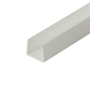 1/2 in. D x 1/2 in. W x 72 in. L White Styrene Plastic U-Channel Moulding Fits 1/2 in. Board, (18-Pack)