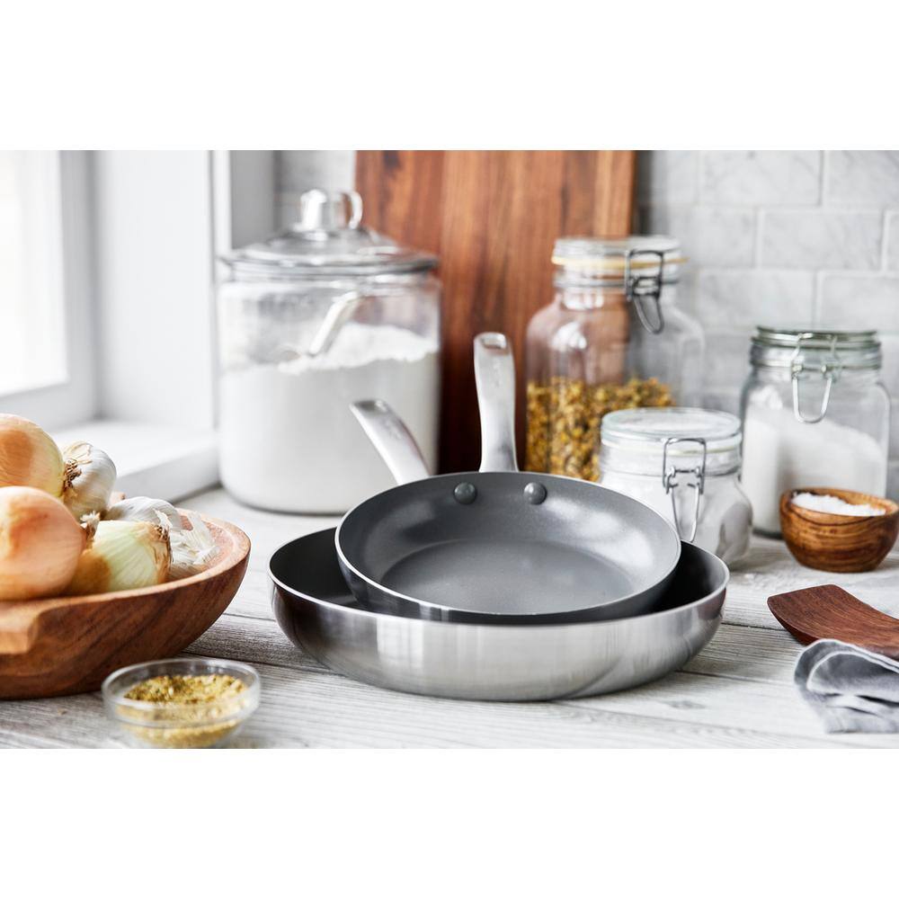 Chatham Stainless Steel Ceramic Nonstick 2-Piece Fry Pan Set