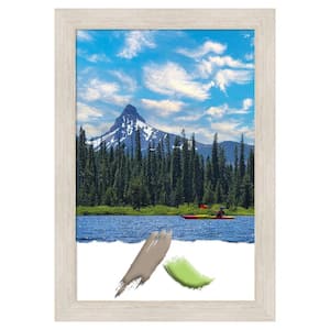 CustomPictureFrames 24x36 - 24 x 36 White Wash Flat Solid Wood Frame with UV Framer's Acrylic & Foam Board Backing - Great for