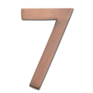 4 in. Antique Copper Floating House Number 7