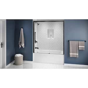 PROJECTA 60 in. x 30 in. Acrylic Left Drain Rectangular Low-Profile AFR 18 in. Apron Front Soaking Bathtub in White