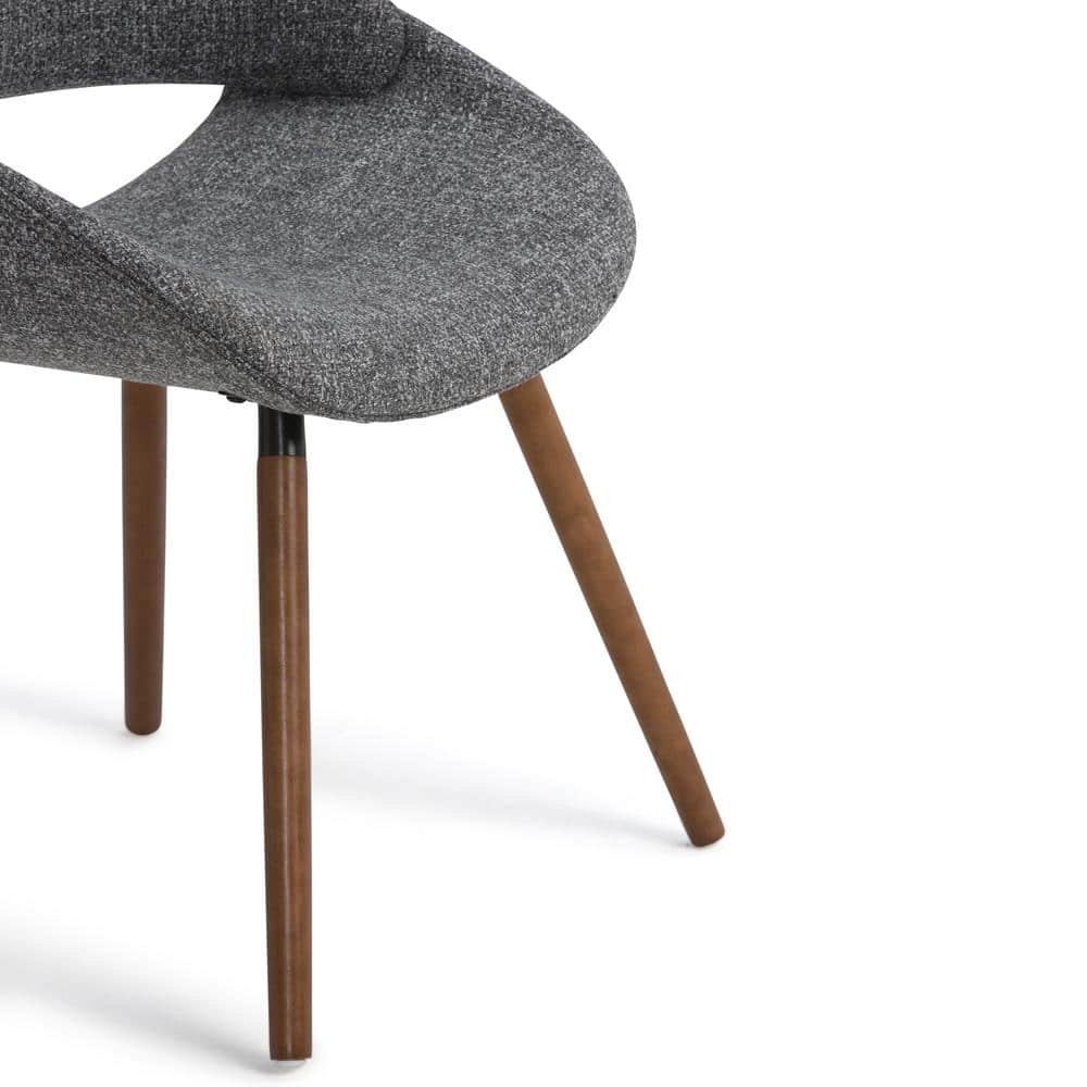 Mid-Century Modern Gray Linen Upholstered Parsons Side Chair
