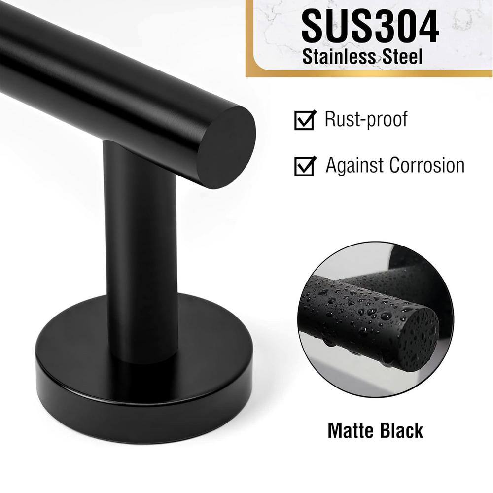 Matte Black Stainless Steel 5-Piece Bathroom Hardware Set