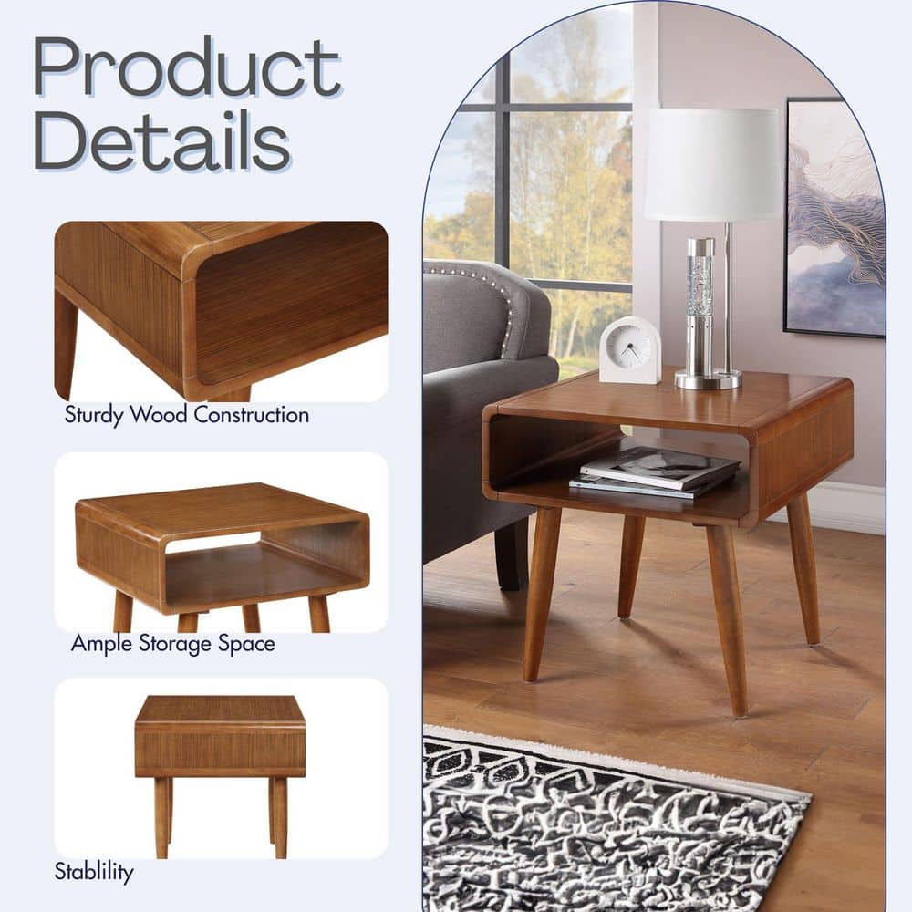 Zebra Alborg Rich Walnut End Table - thumbnail 7