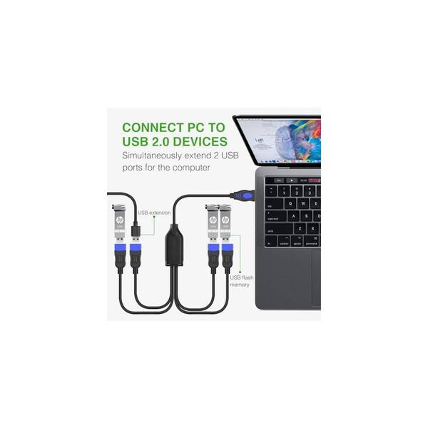 thumbnail image 2 of Innov8 USB 2.0 Splitter Cable – 1 Male To 2 Female – Data & Charging – 30cm 2 of 2