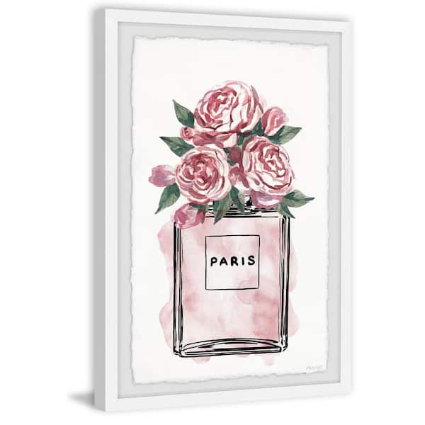 Floral Perfume by Marmont Hill Framed Home Art Print 12 in. x 8 in.  JULPFF12WFPFL12 - The Home Depot