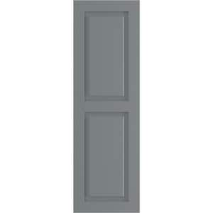 18 in. x 59 in. True Fit PVC 2 Equal Raised Panel Shutters Pair in Ocean Swell