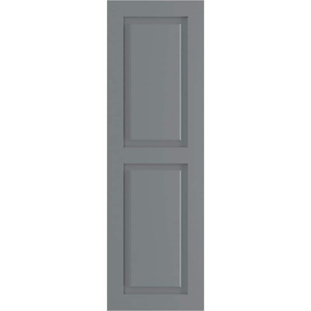 18 in. x 72 in. Raised Panel True Fit PVC Two Equal Shutters Pair in Ocean Swell price history on PriceWatchPro