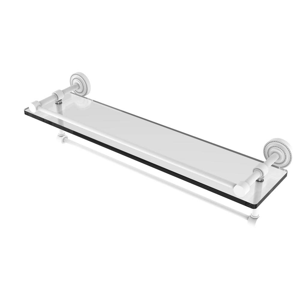 Allied Brass 22 in. L x 8 in. H x 5 in. W 2-Tier Clear Glass Bathroom Shelf  with Gallery Rail in Satin Nickel P1000-2/22-GAL-SN - The Home Depot