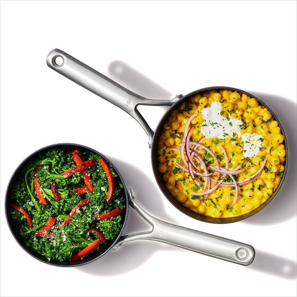 Black Aluminum Non-stick Saucepan Set with Glass Lids