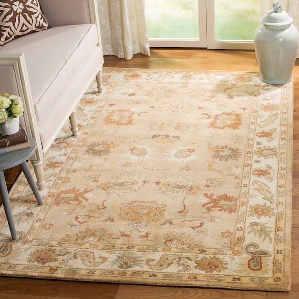 Bergama Taupe/Ivory 9 ft. x 12 ft. Border Area Rug
