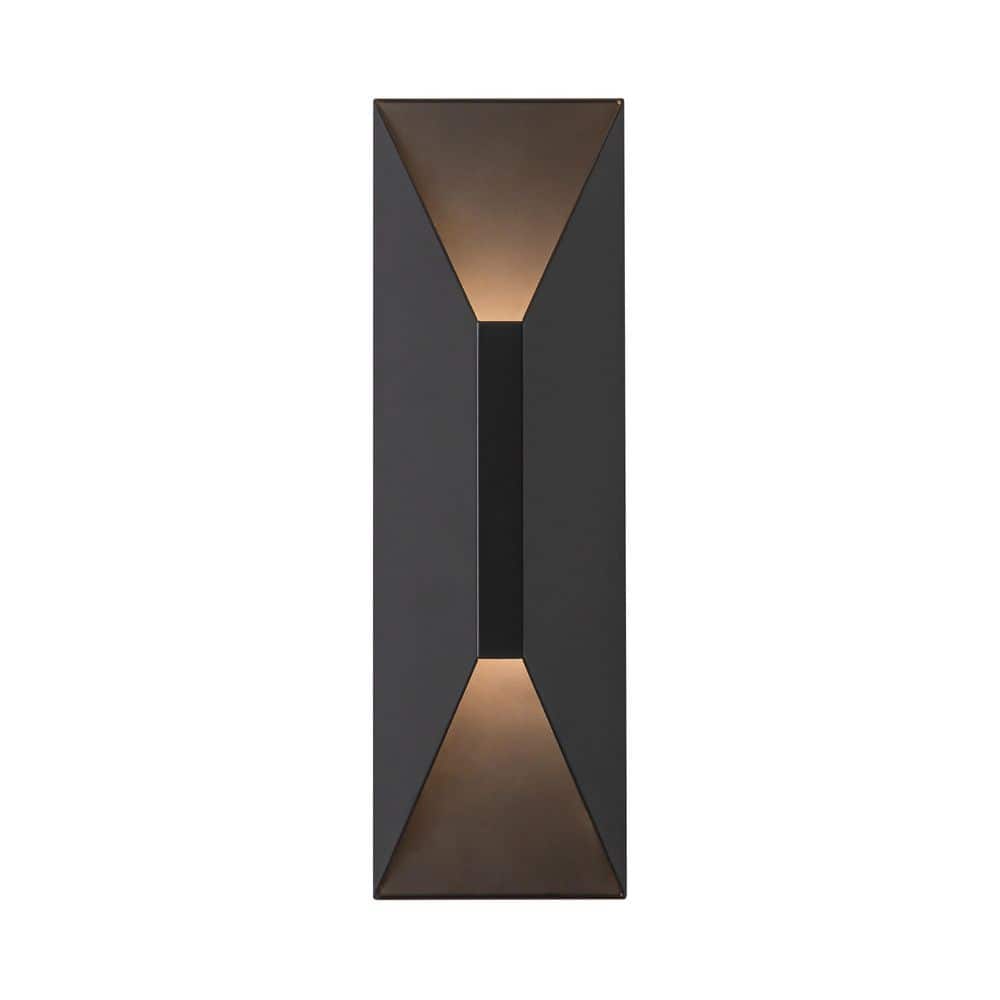 Blakeley 2-Light 12-Watt Modern Black Rectangular Geometric Integrated LED 3000K Outdoor Wall Sconce price history on PriceWatchPro